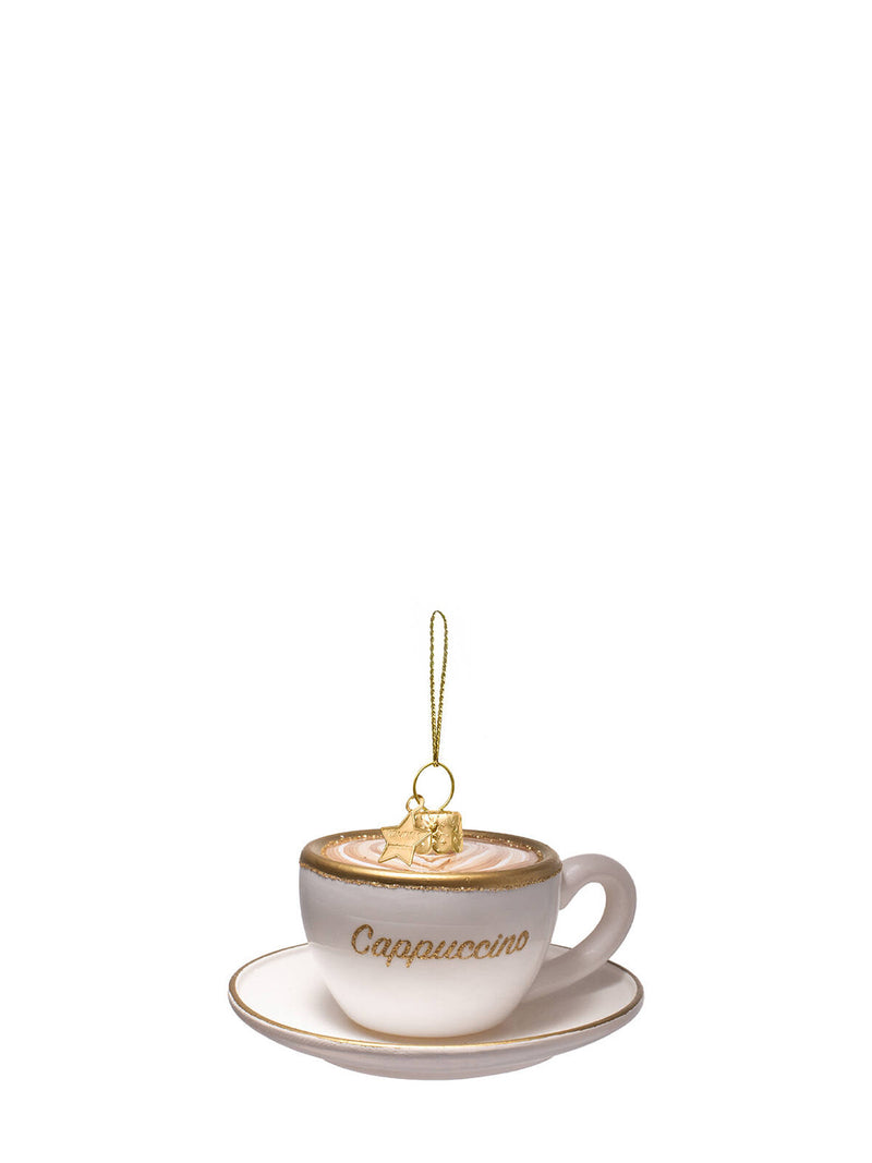 Cappuccino glass ornament