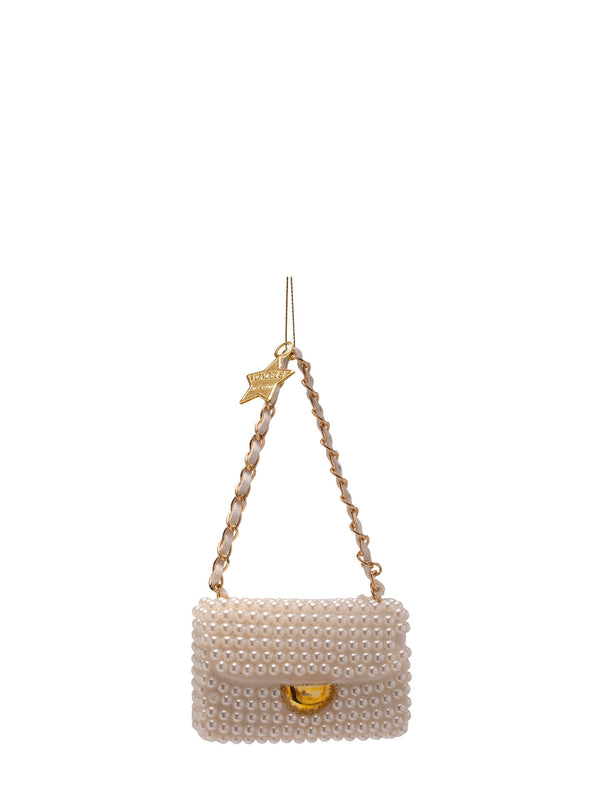 Fashion bag with pearls glass ornament