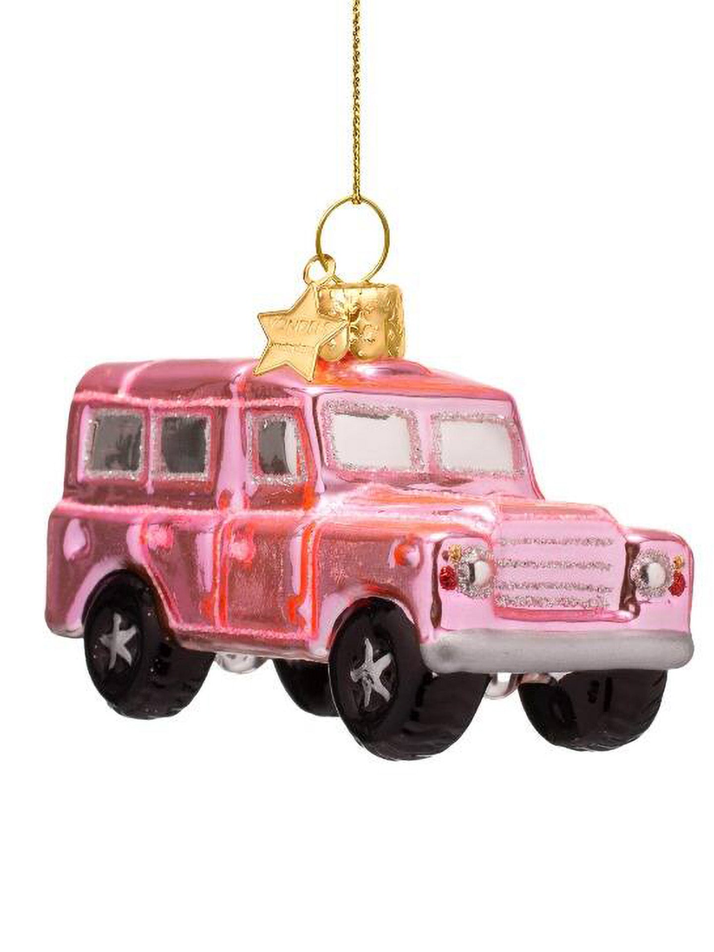 Bubblegum pink SUV car glass ornament