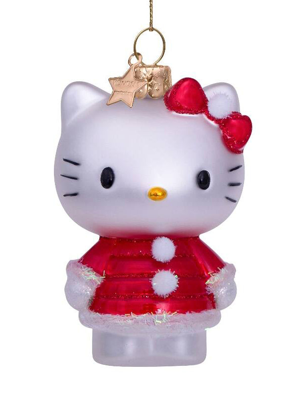 Hello Kitty glass ornament with Christmas dress