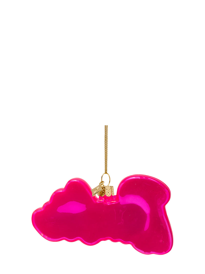 Barbie logo glass ornament