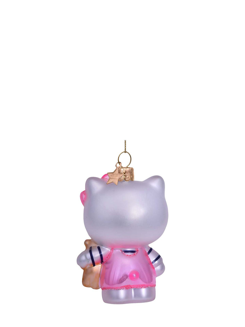 Hello Kitty pink glass ornament with bear