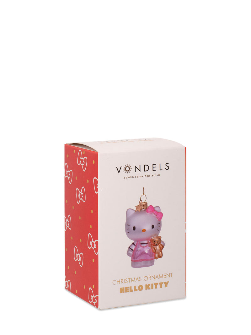 Hello Kitty pink glass ornament with bear