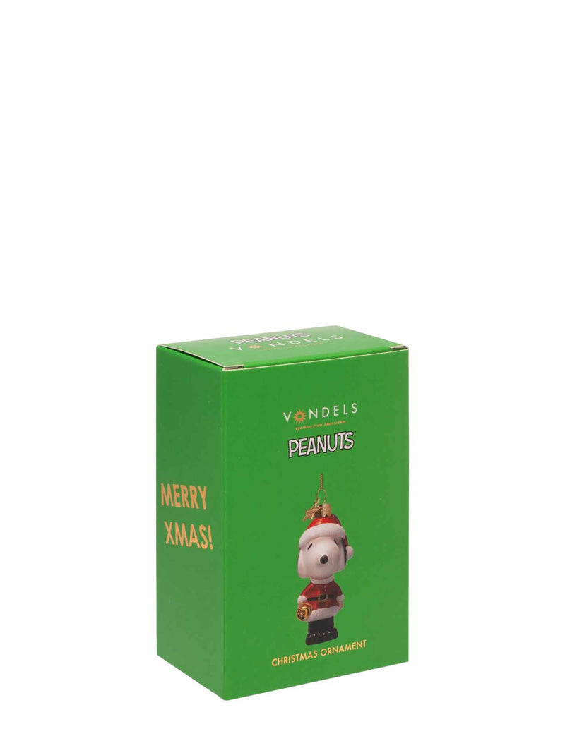 Snoopy glass ornament with Christmas outfit