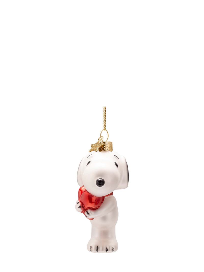 Snoopy glass ornament with heart (11cm)