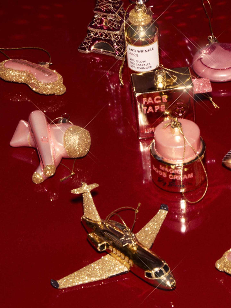 Airplane glass ornament