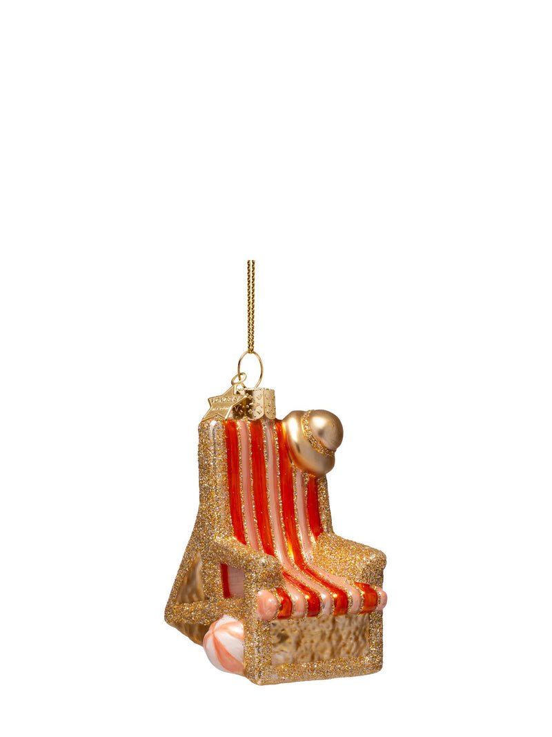 Beach chair glass ornament