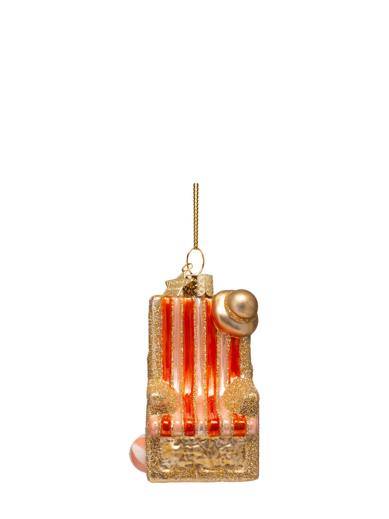 Beach chair glass ornament