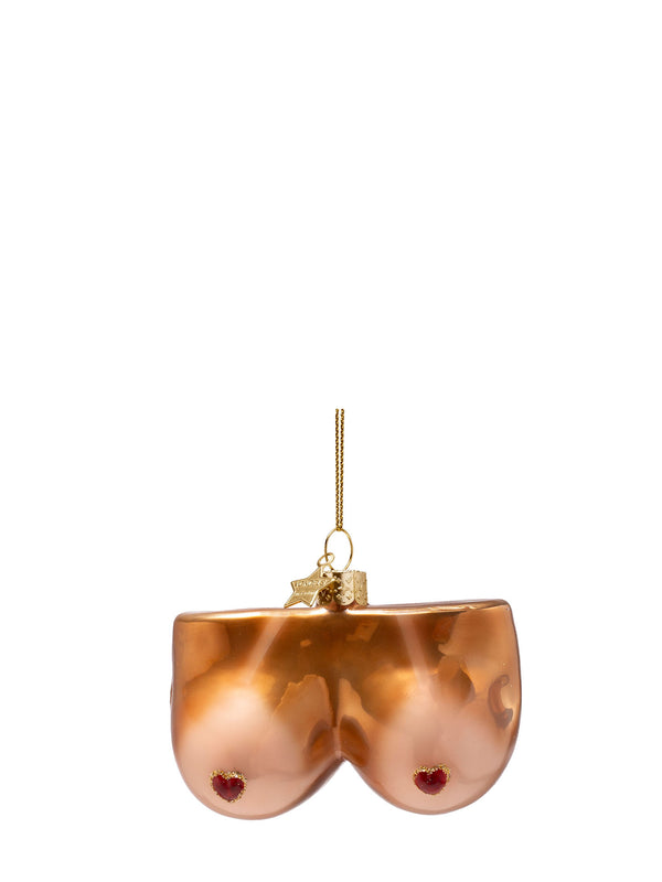 Boobs with tan line glass ornament