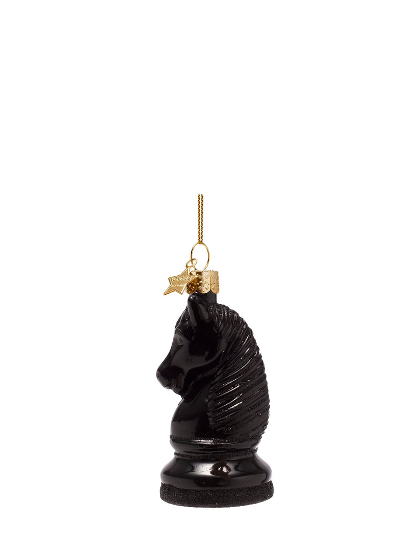 Chess knight glass ornament