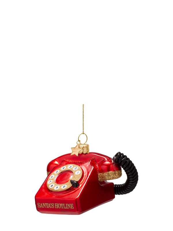 Vintage telephone glass ornament