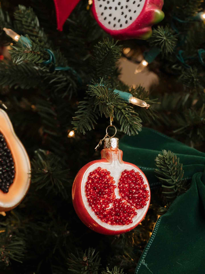 Pomegranate glass ornament