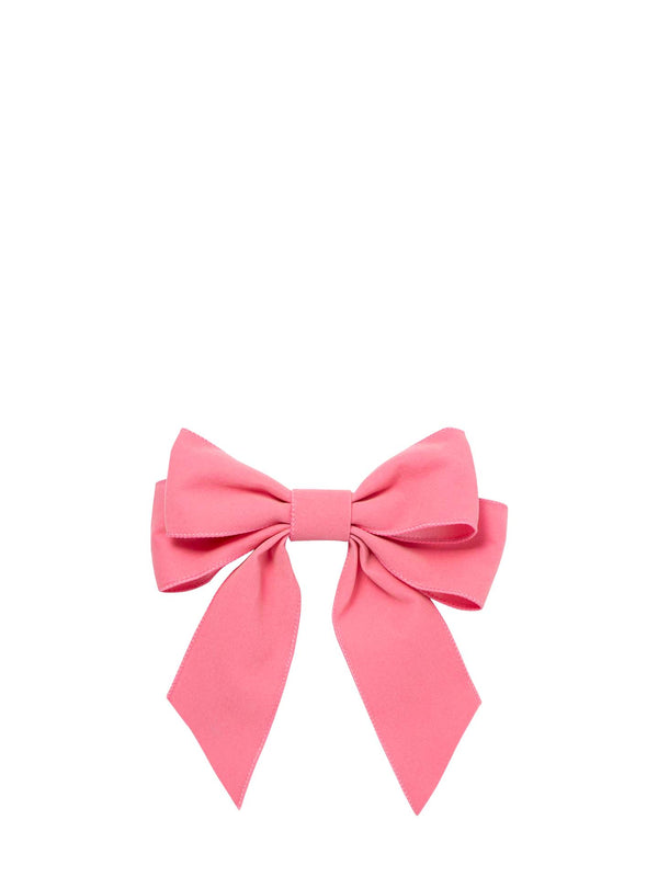 Velvet bows with clip set of 2, light pink