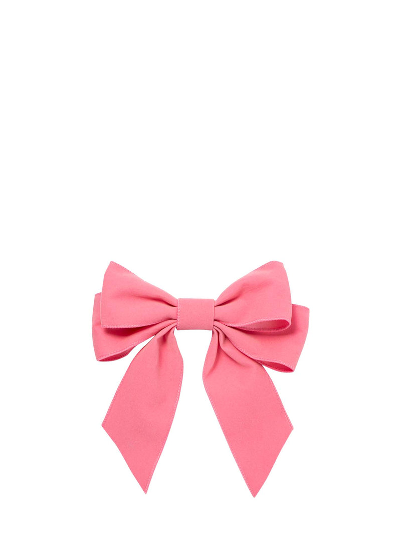 Velvet bows with clip set of 2, light pink
