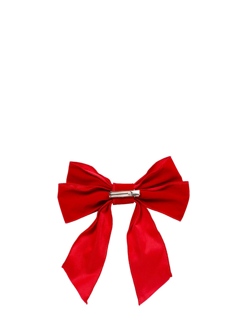 Velvet bows with clip set of 2, red