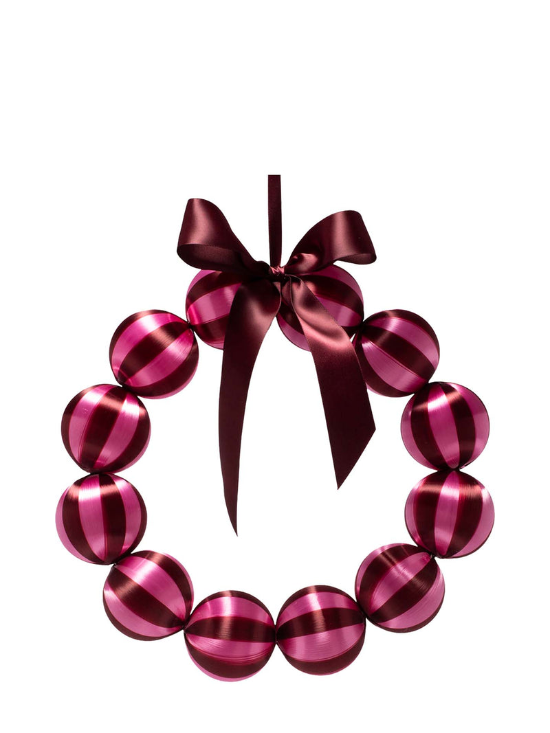 Bauble wreath, pink and burgundy