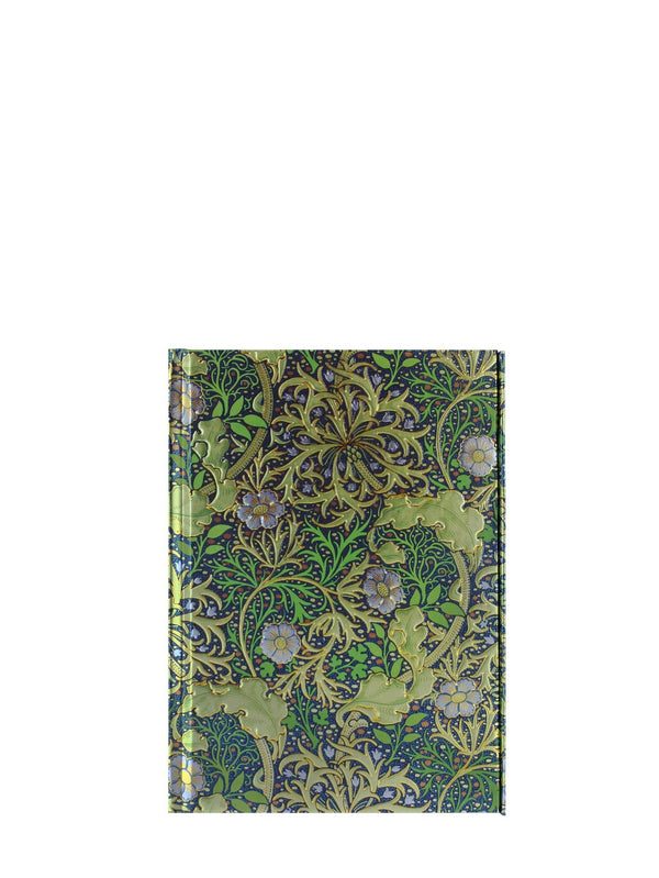 Floral patterned notebook on a white background