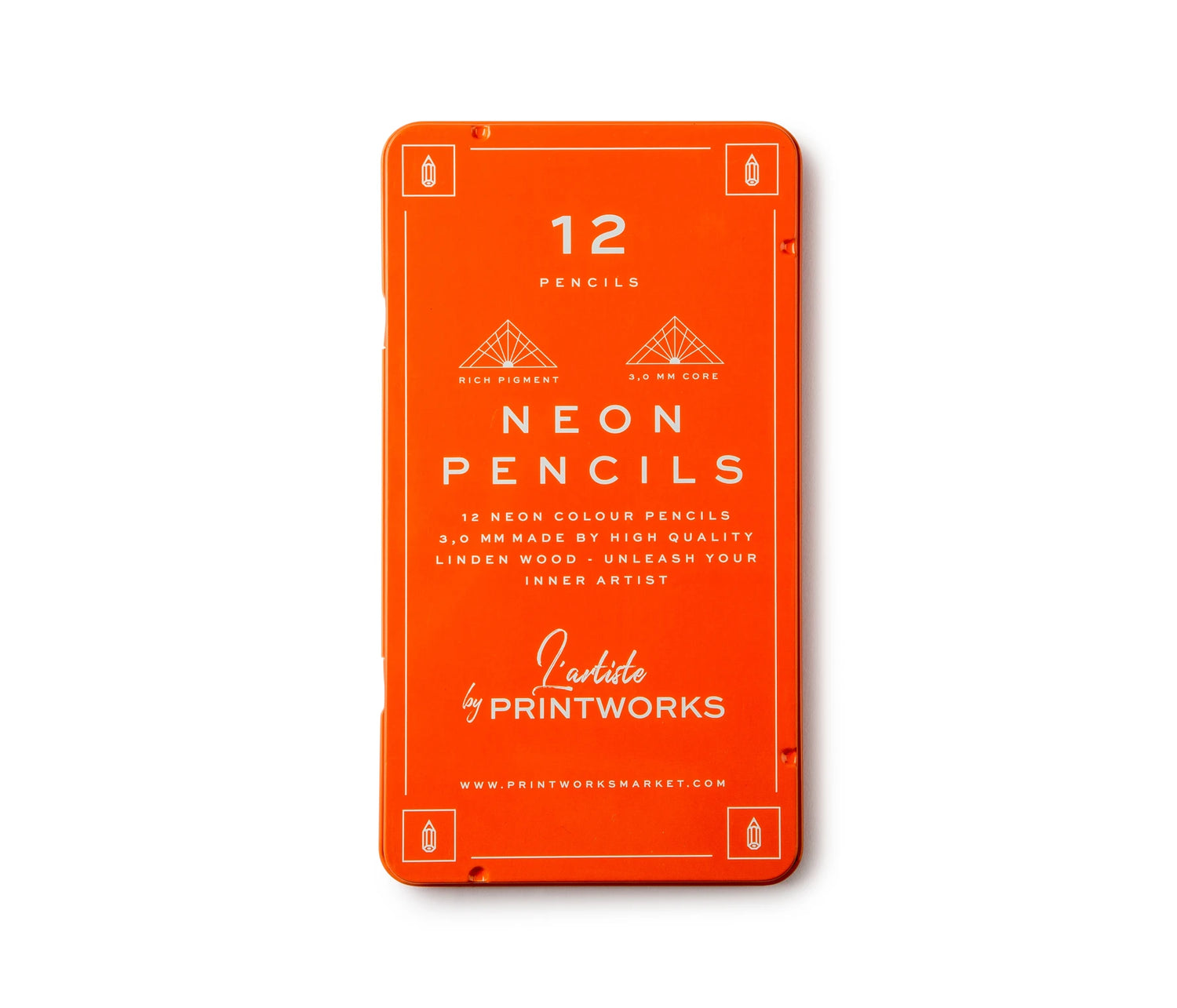 Set of 12 Colour Pencils, Neon