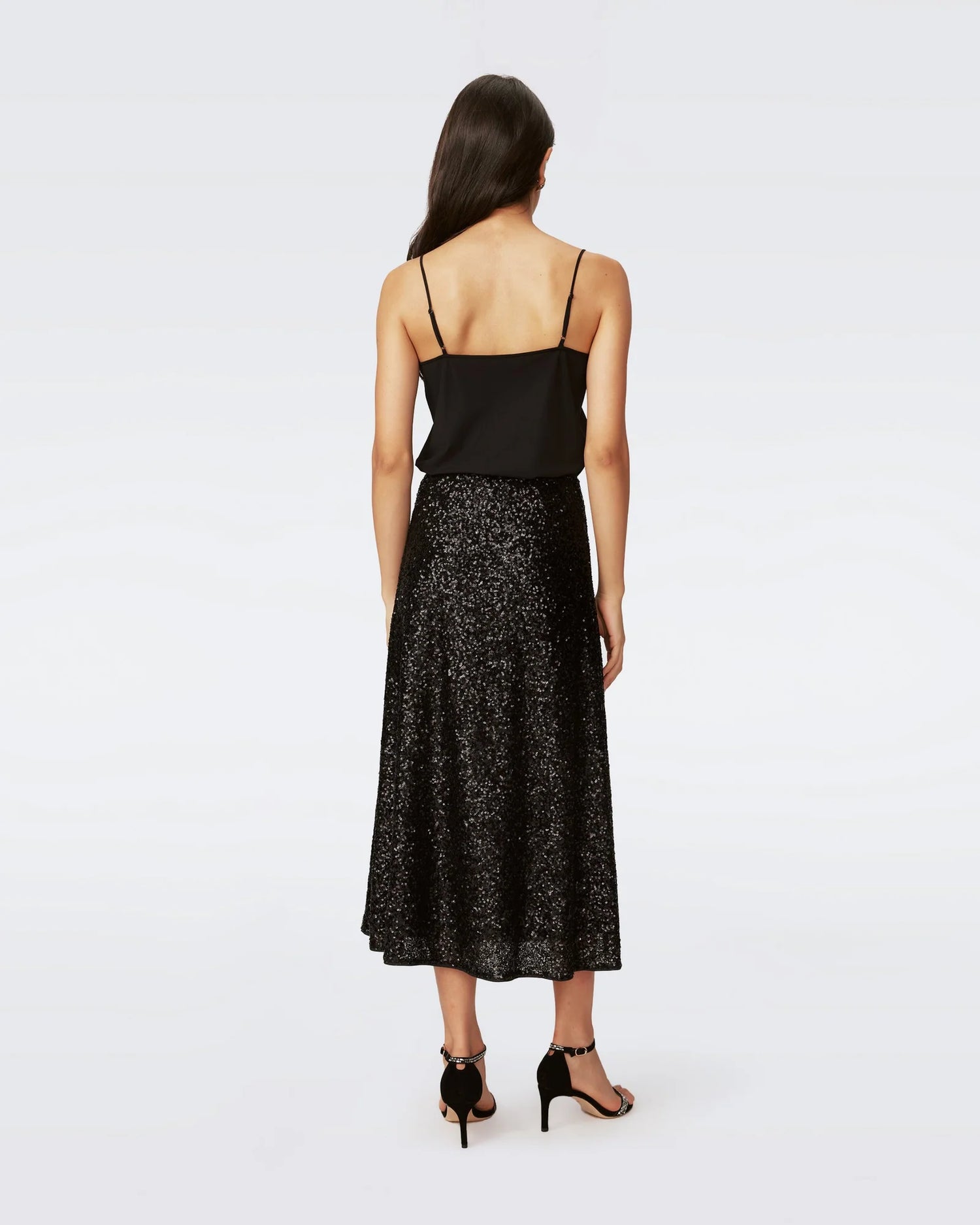 Araminta sequin skirt, black