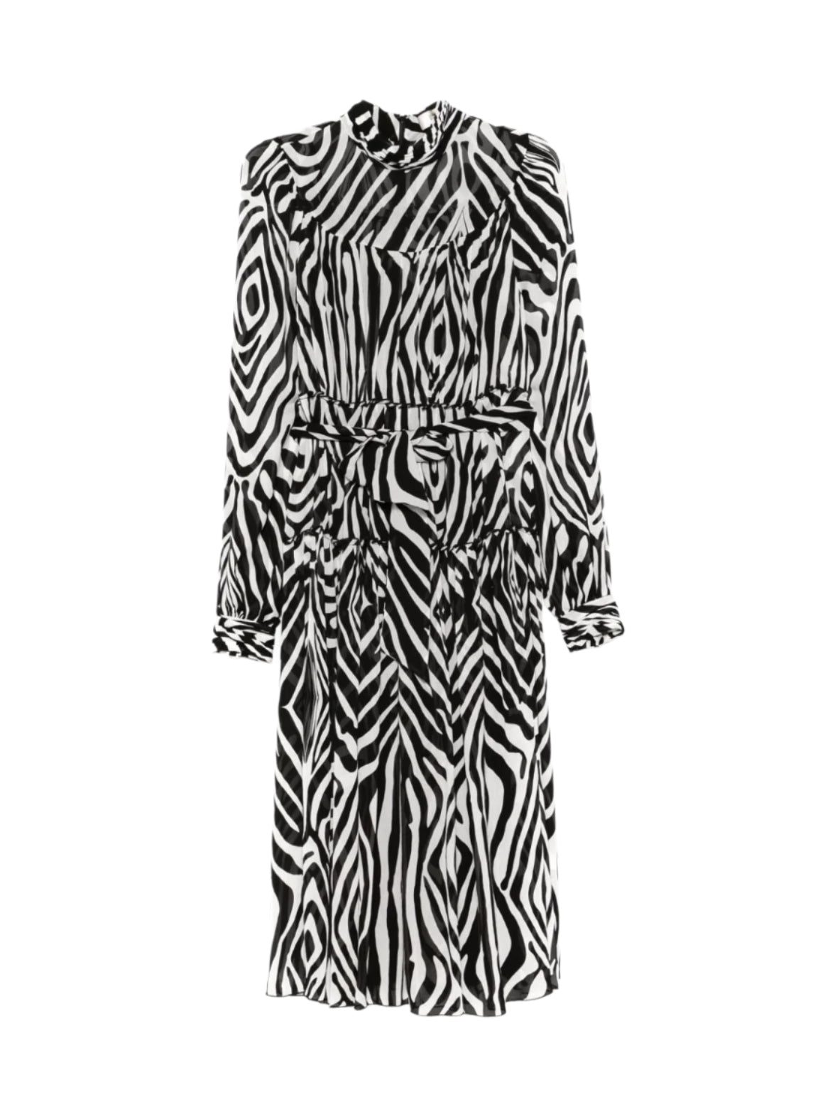 Kent viscose chiffon midi dress, zepra print