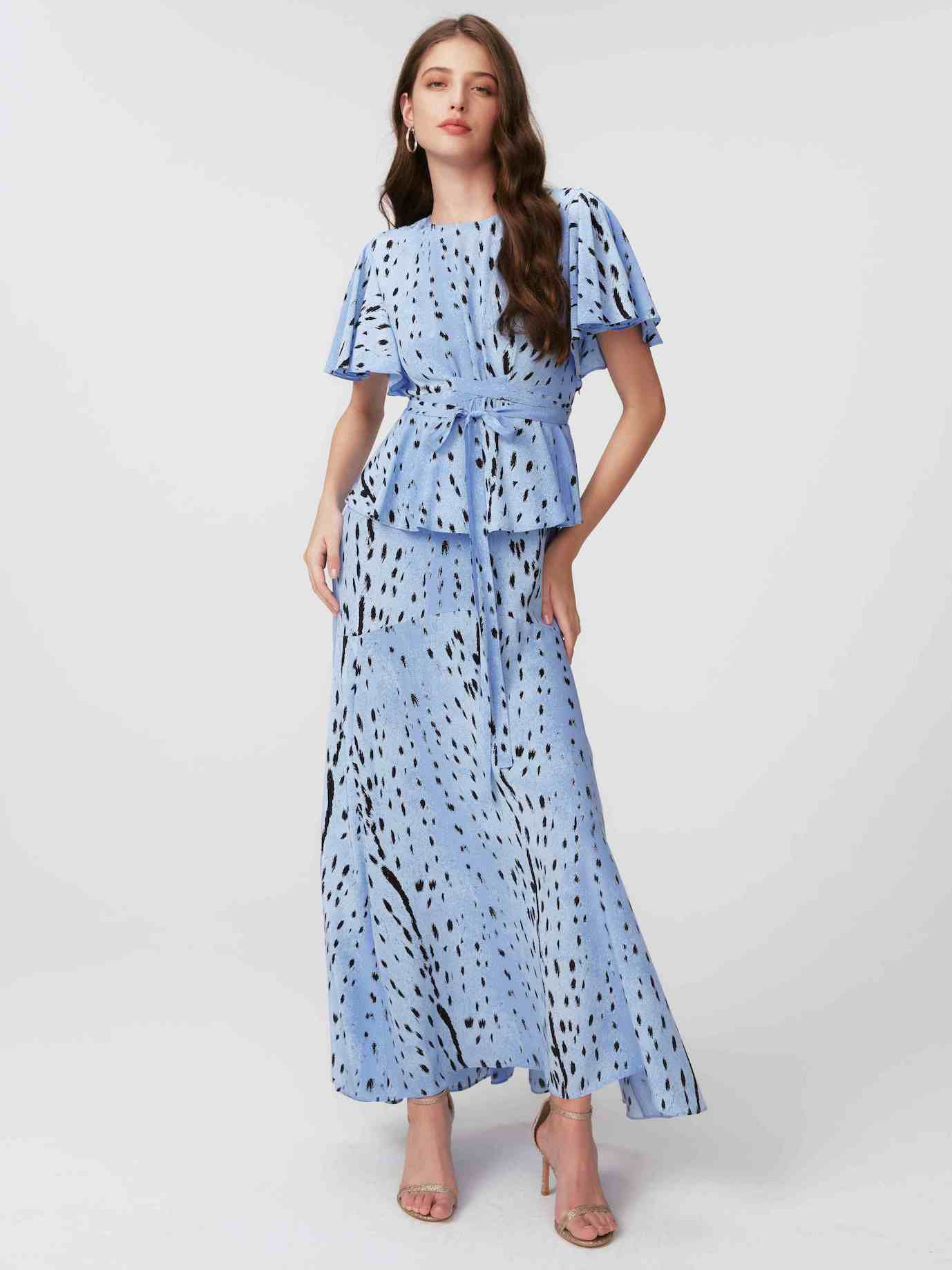 Levana maxi dress, fawn powder blue