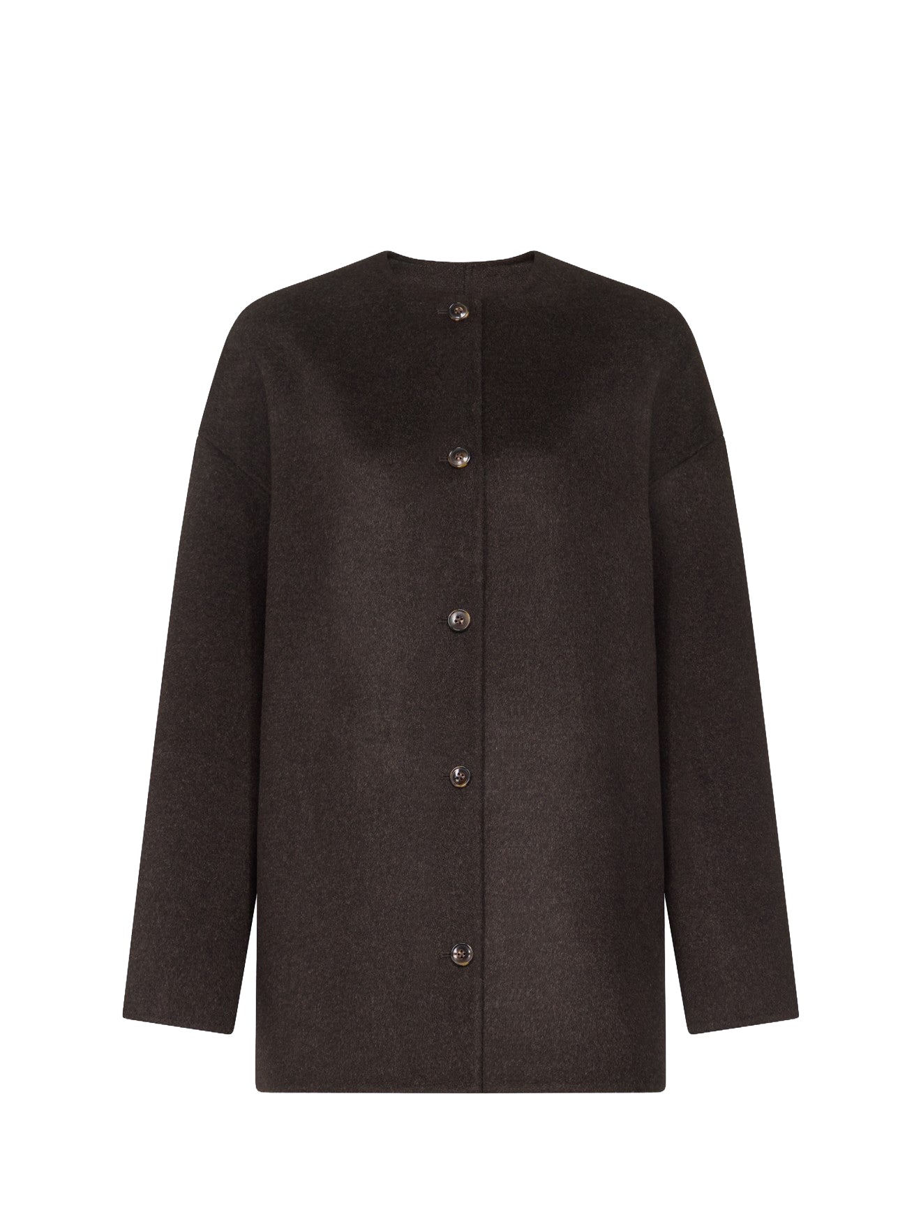 Dunne oval-shaped coat, brown melange