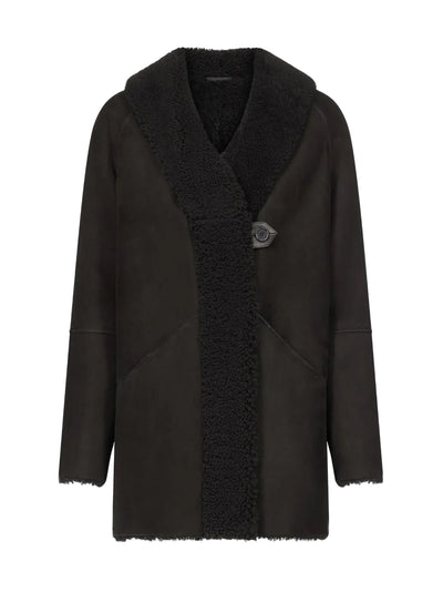 Isak shearling coat, black