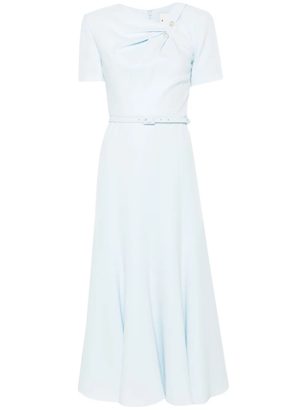 Tri-fold Belted Midi Dress, light blue