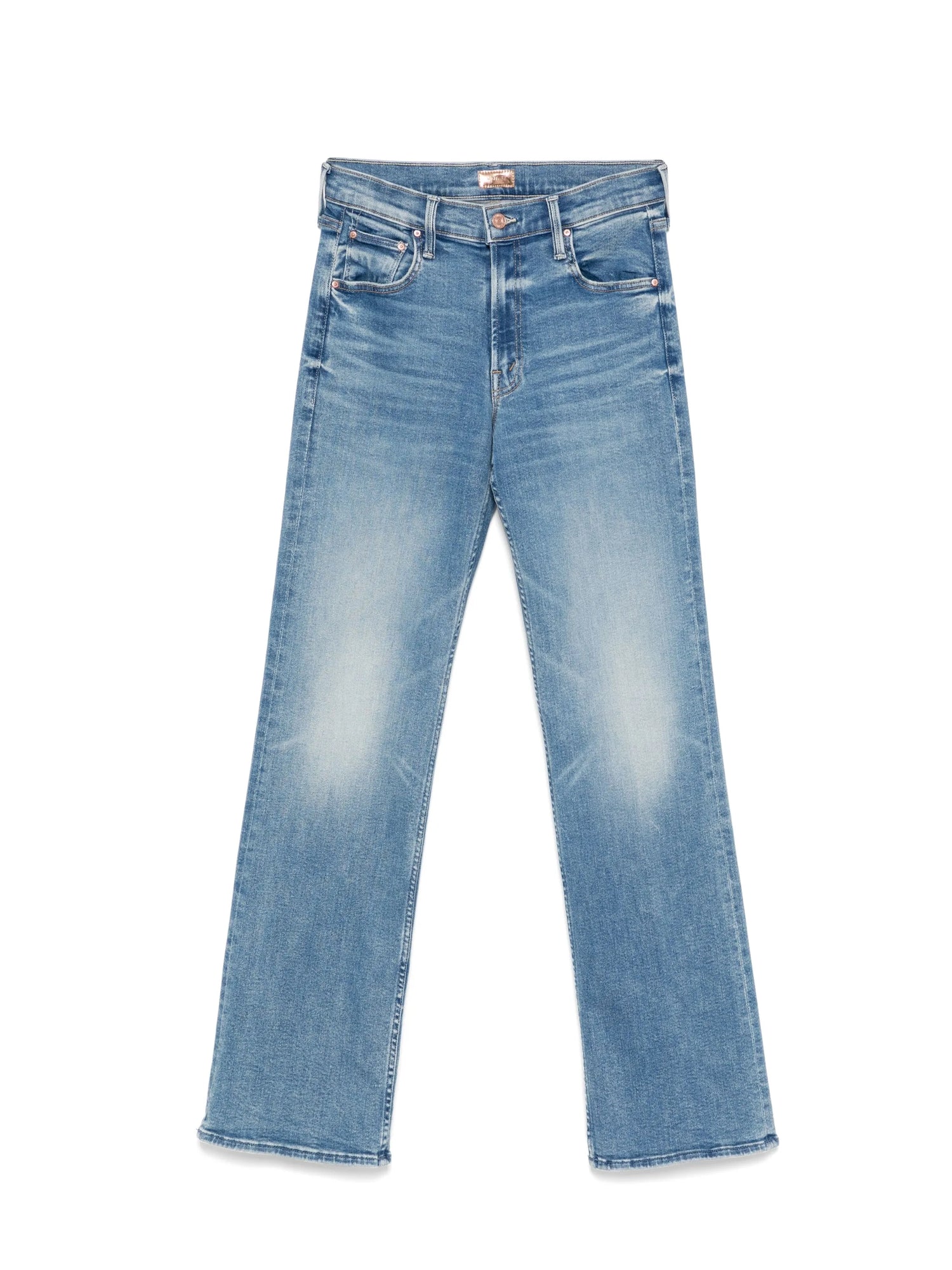 Pair of blue jeans on a white background