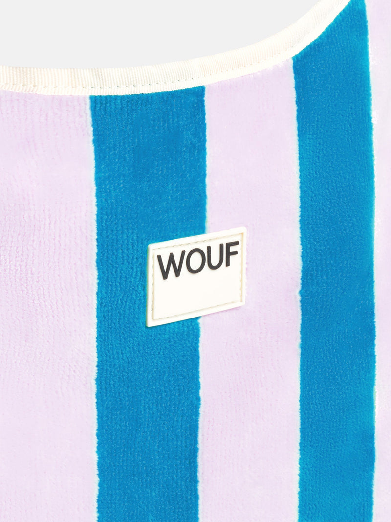 Lanzarote t-shirt bag, lilac and turquoise stripe