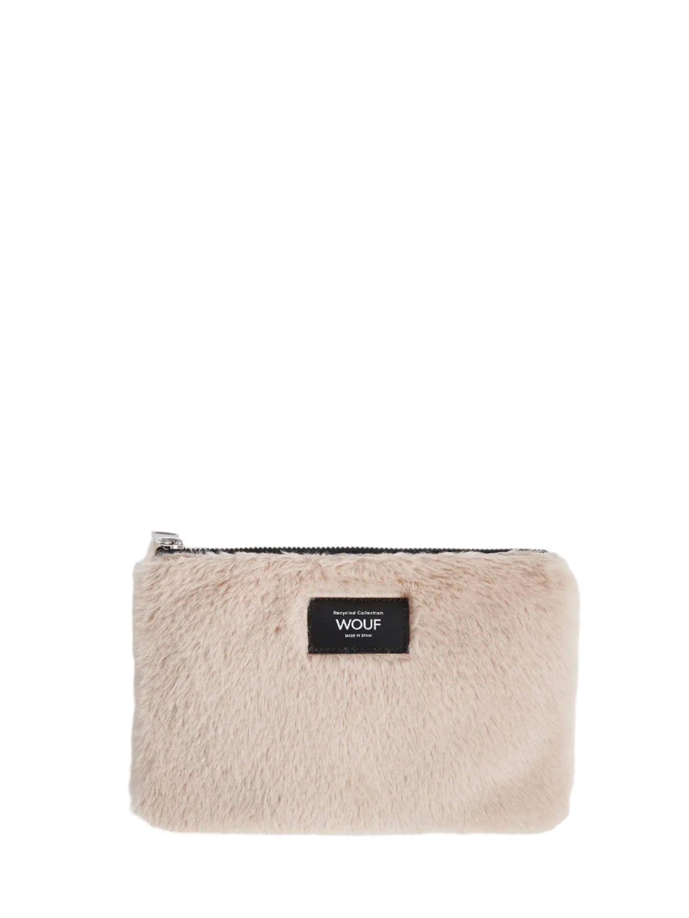 Beige Faux Fur Nevada Pouch (22cm)