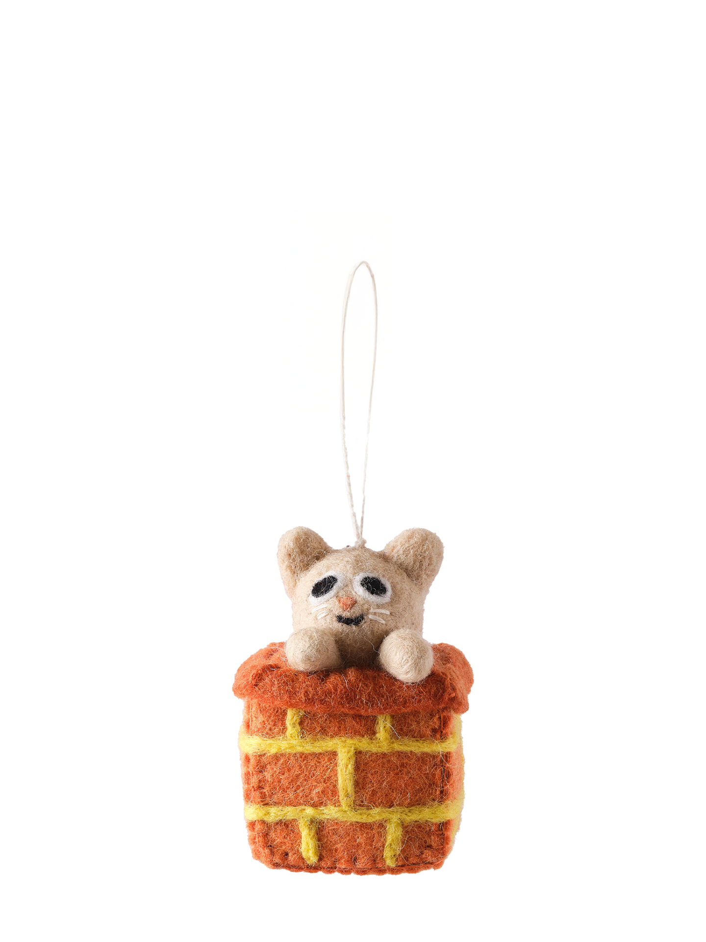 Simbi, Cat in Chimney felt ornament