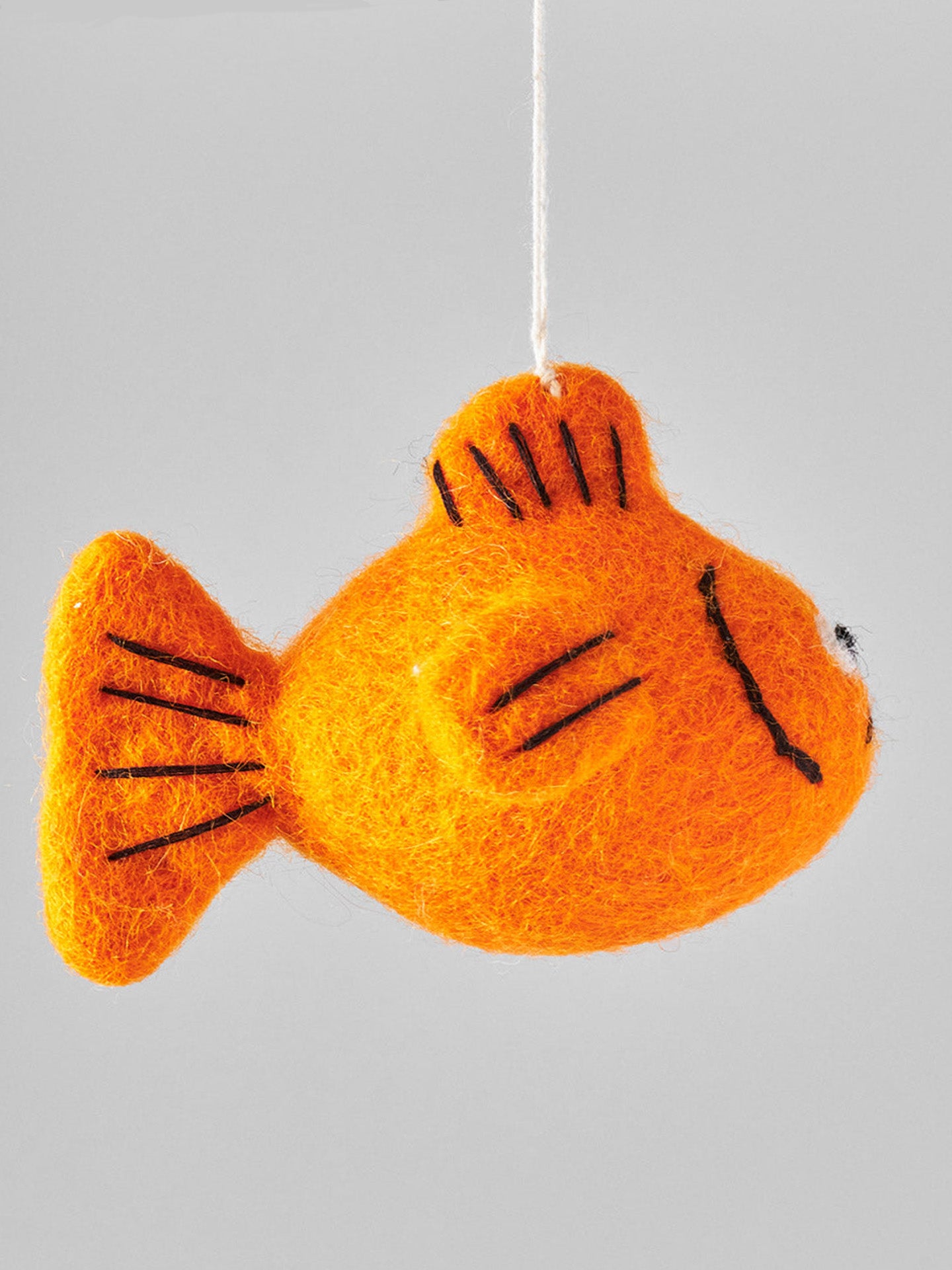 Grumpy goldfish felt ornament