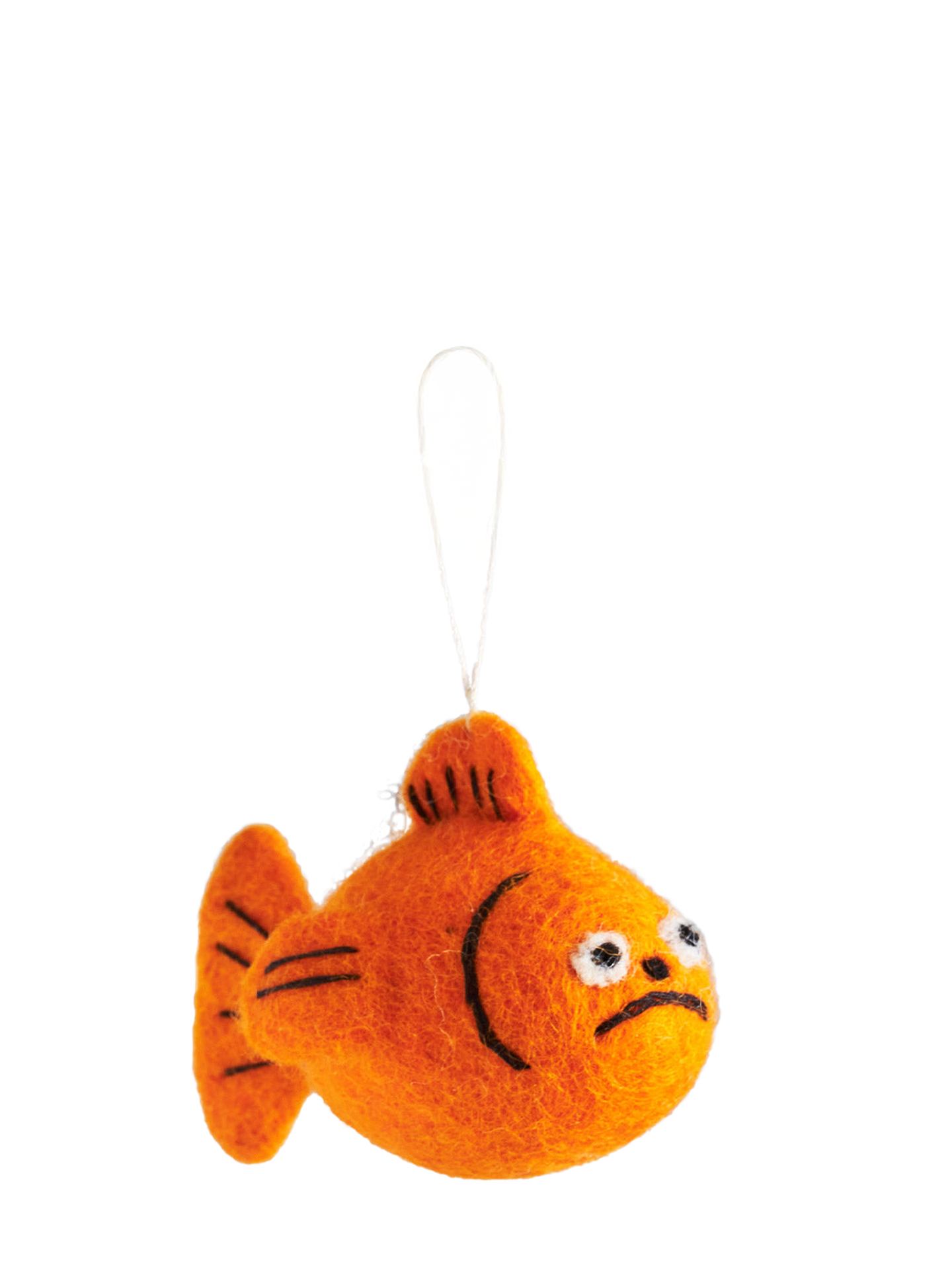 Grumpy goldfish felt ornament