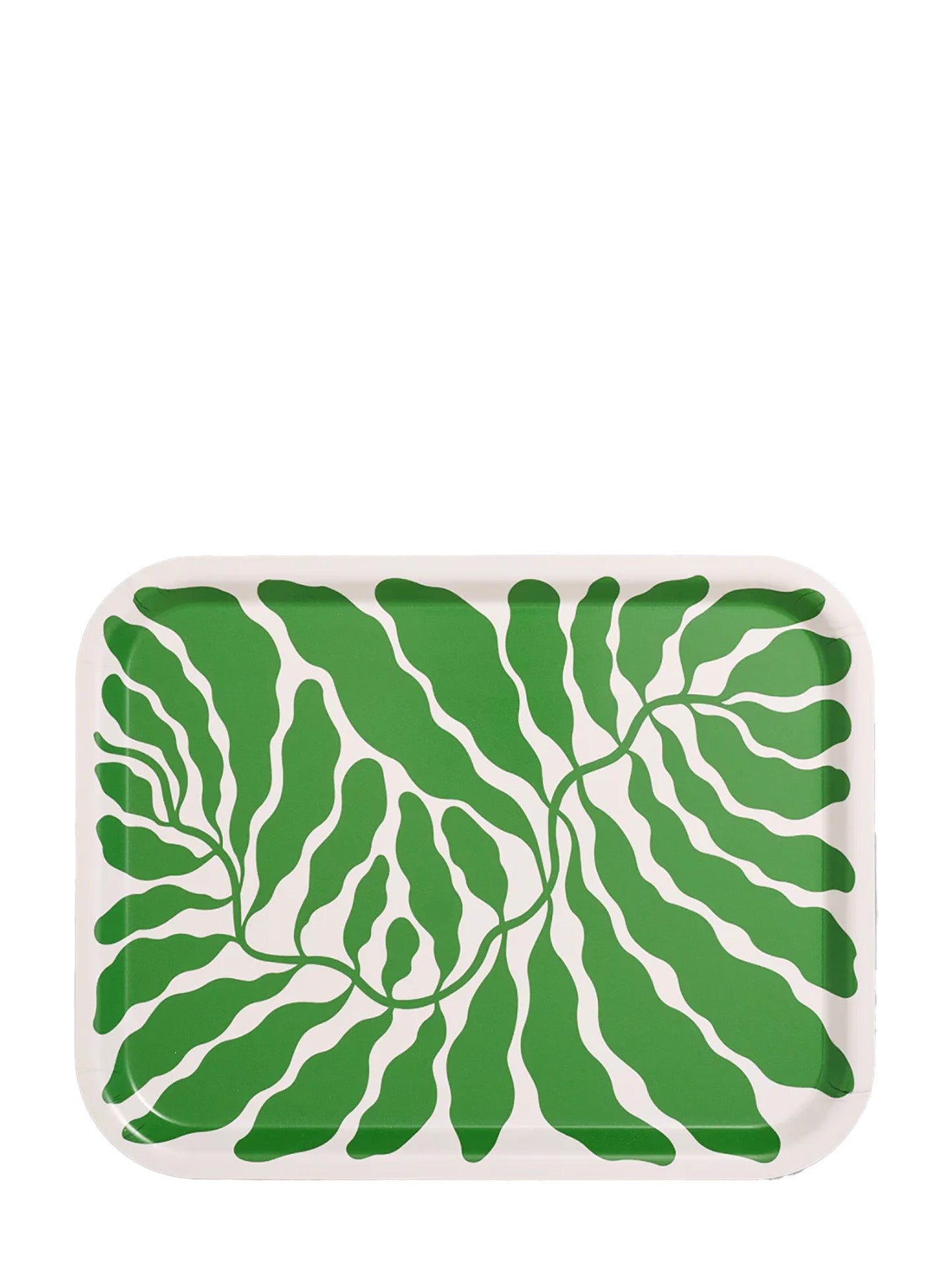 Leaves Spring Green Rectangle Serving Tray, Large