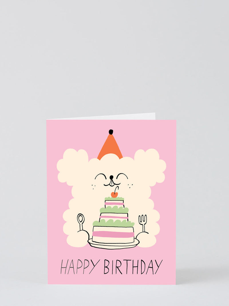 Happy birthday dog & cake birthday card