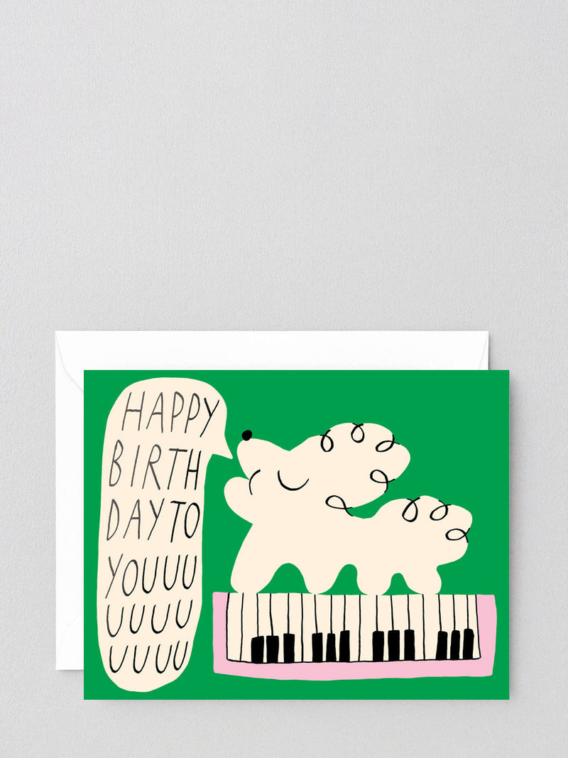 Happy birthday to youuuuu dog & keyboard birthday card