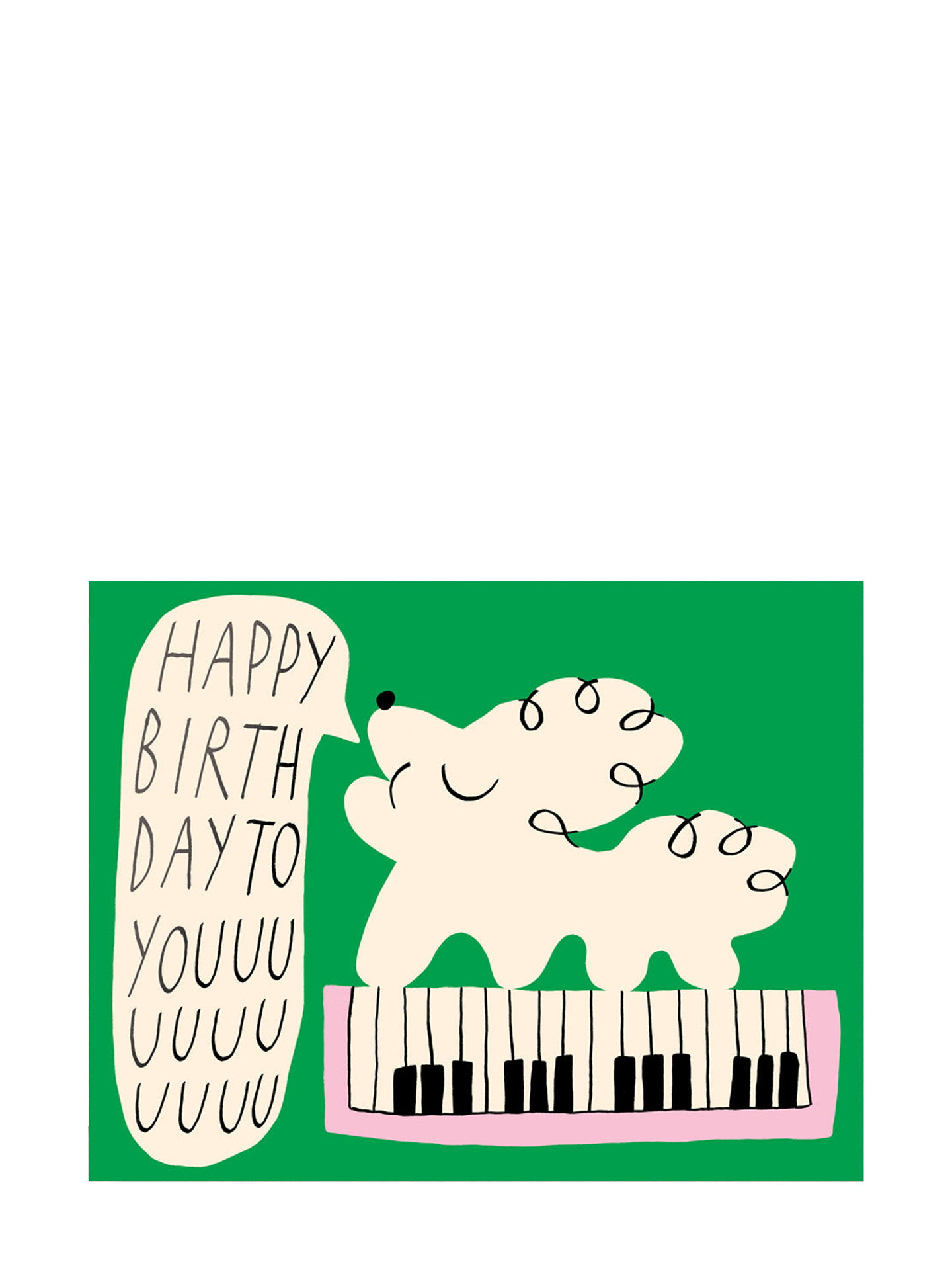 Happy Birthday To Youuuuu Dog & Keyboard birthday card