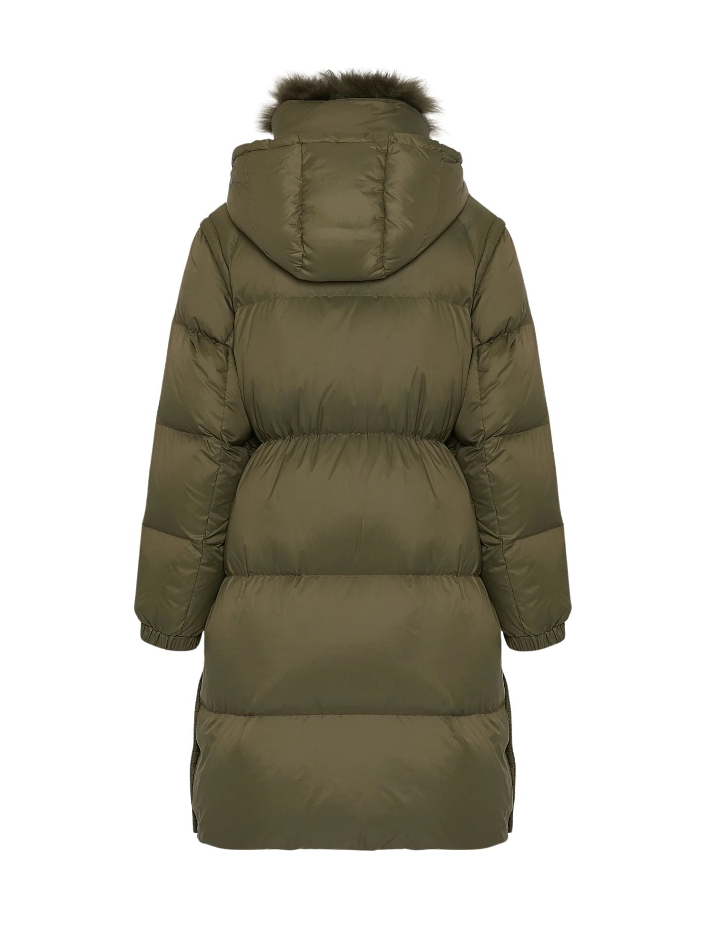 Long down coat, army green