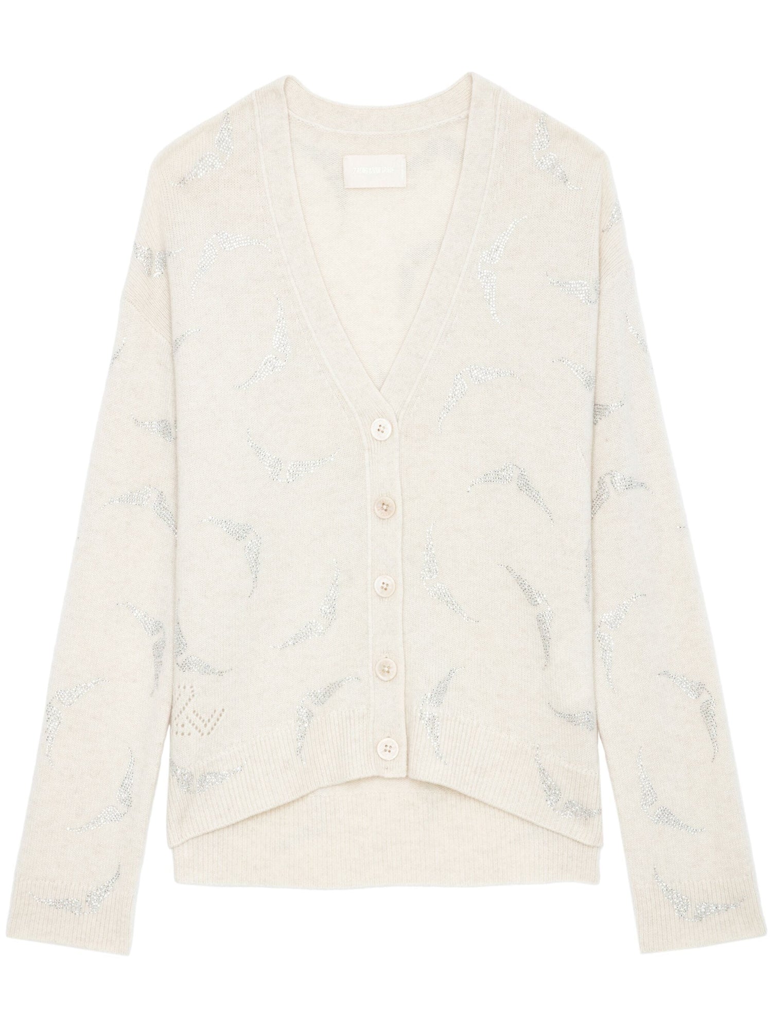 Mirka Ws Strass Wings Cashmere Cardigan, ivory