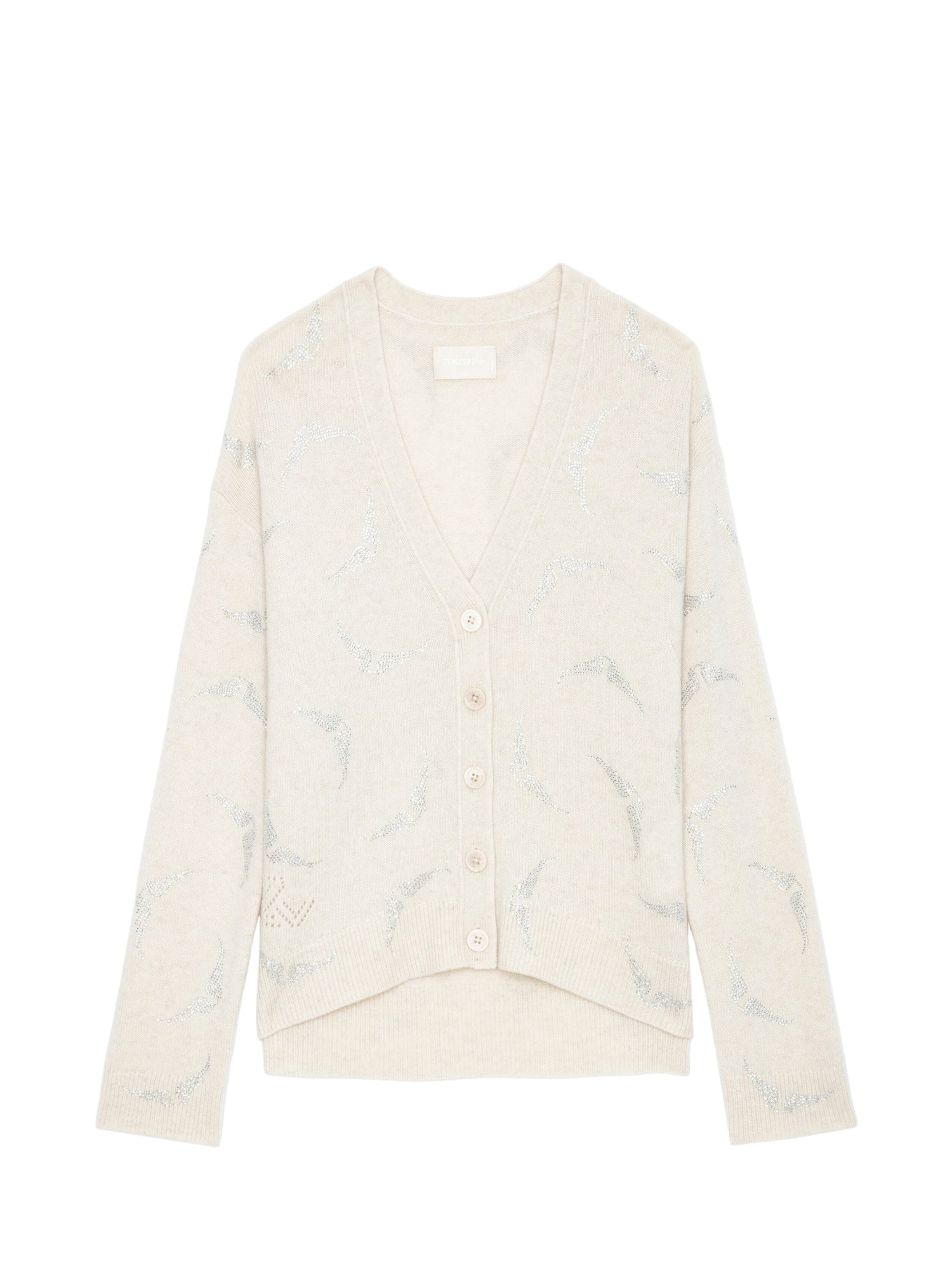 Mirka Ws Strass Wings Cashmere Cardigan, ivory