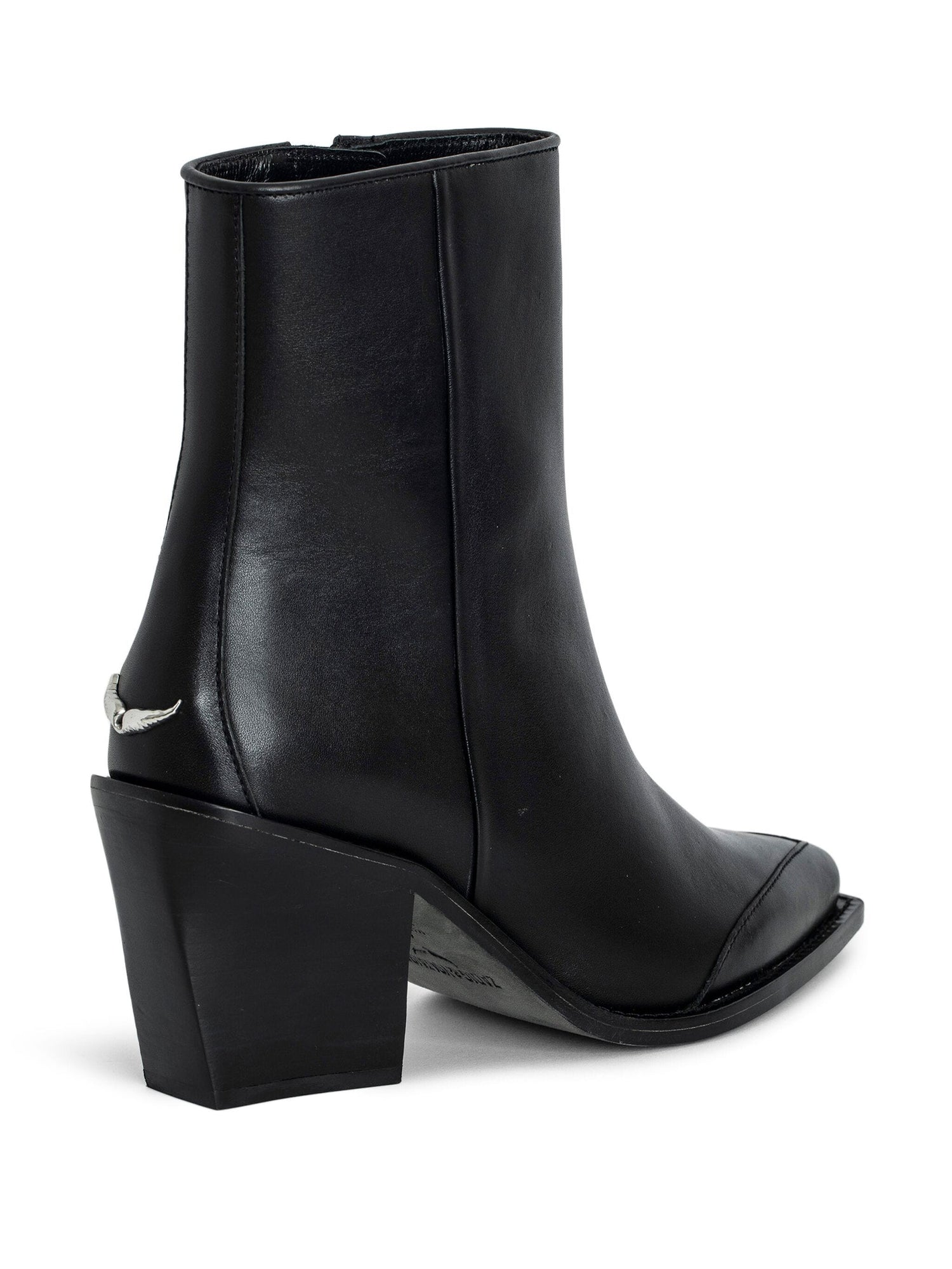 Cara Semi-Shiny Calfskin Boots, black