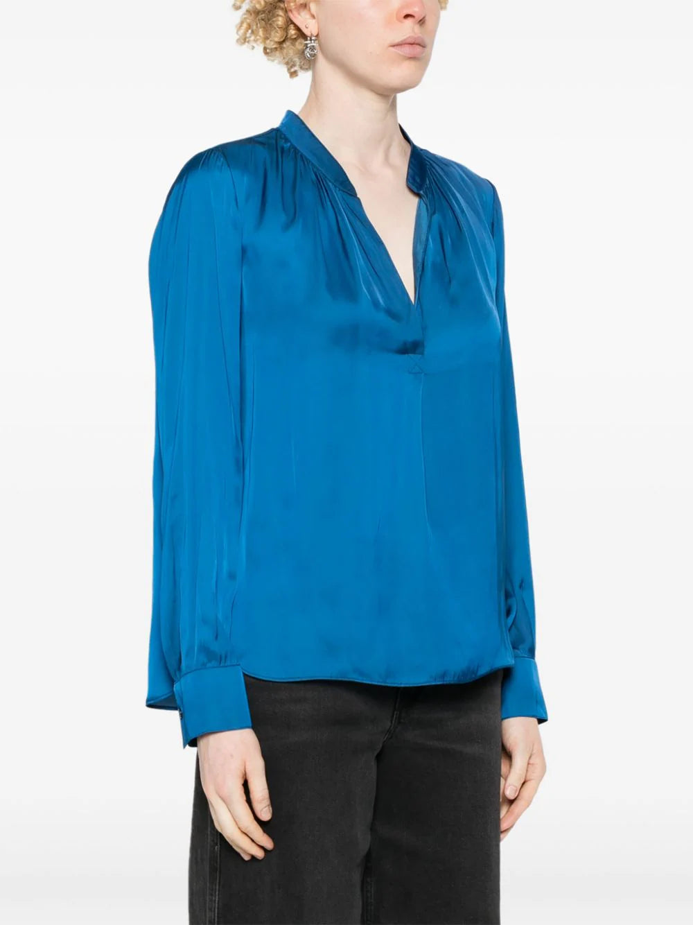 Tink Satin Blouse, blue