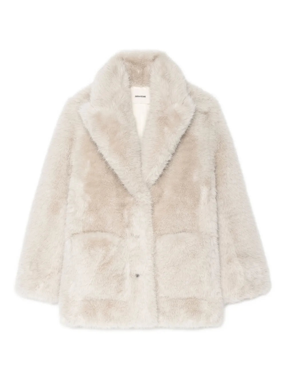 Fleur faux fur coat, ecru
