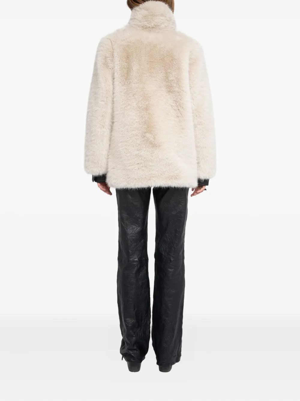 Fleur faux fur coat, ecru