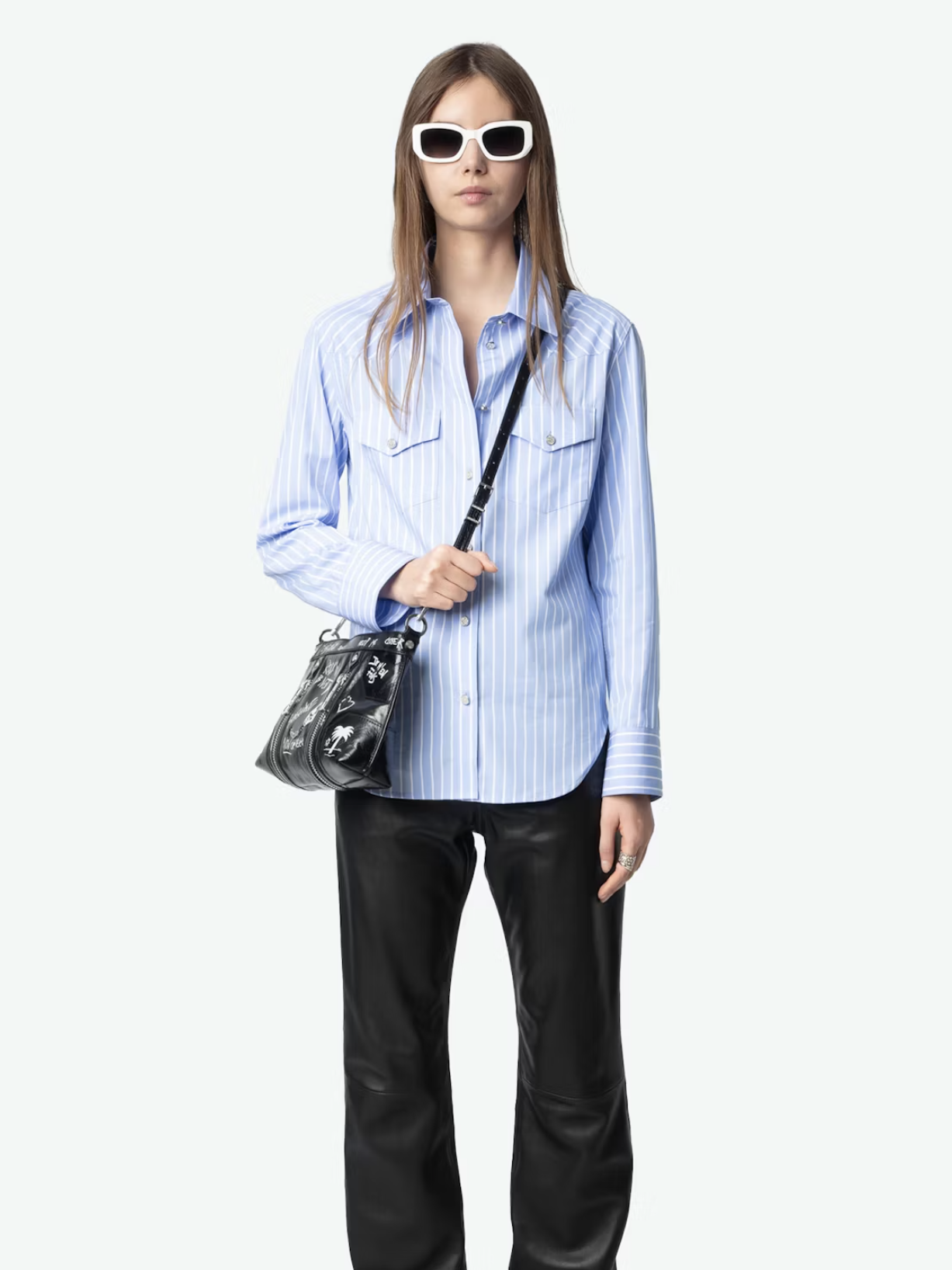 Thelma pop bijoux stripe shirt, blue