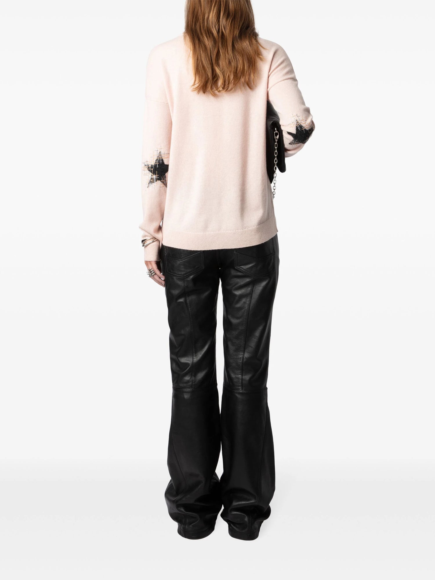 Cici Ws Brod Patch Cashmere Sweater, blush