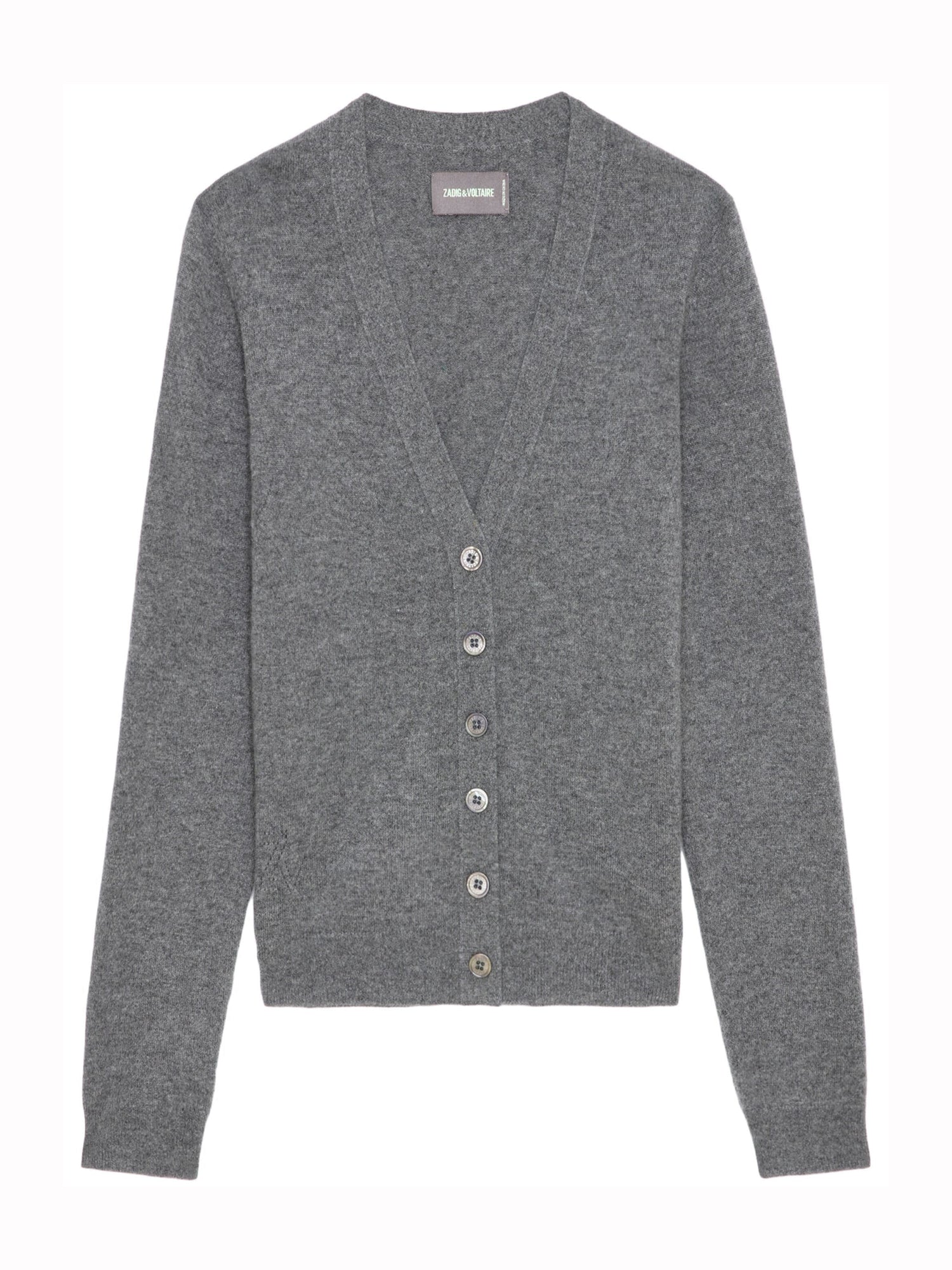 Jemmy Brod Patch Cashmere Cardigan, grey