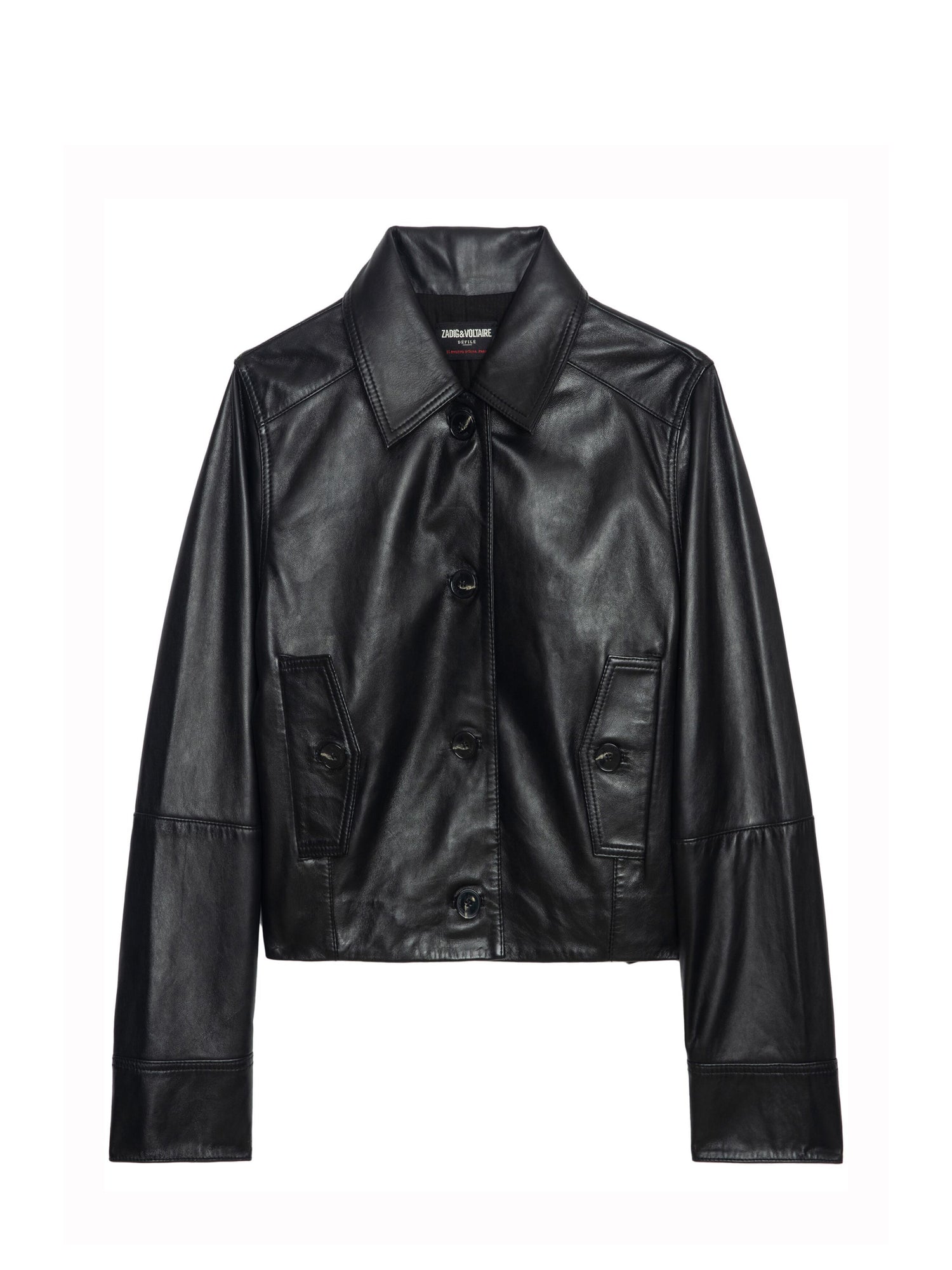 Liston cuir lisse leather jacket, black