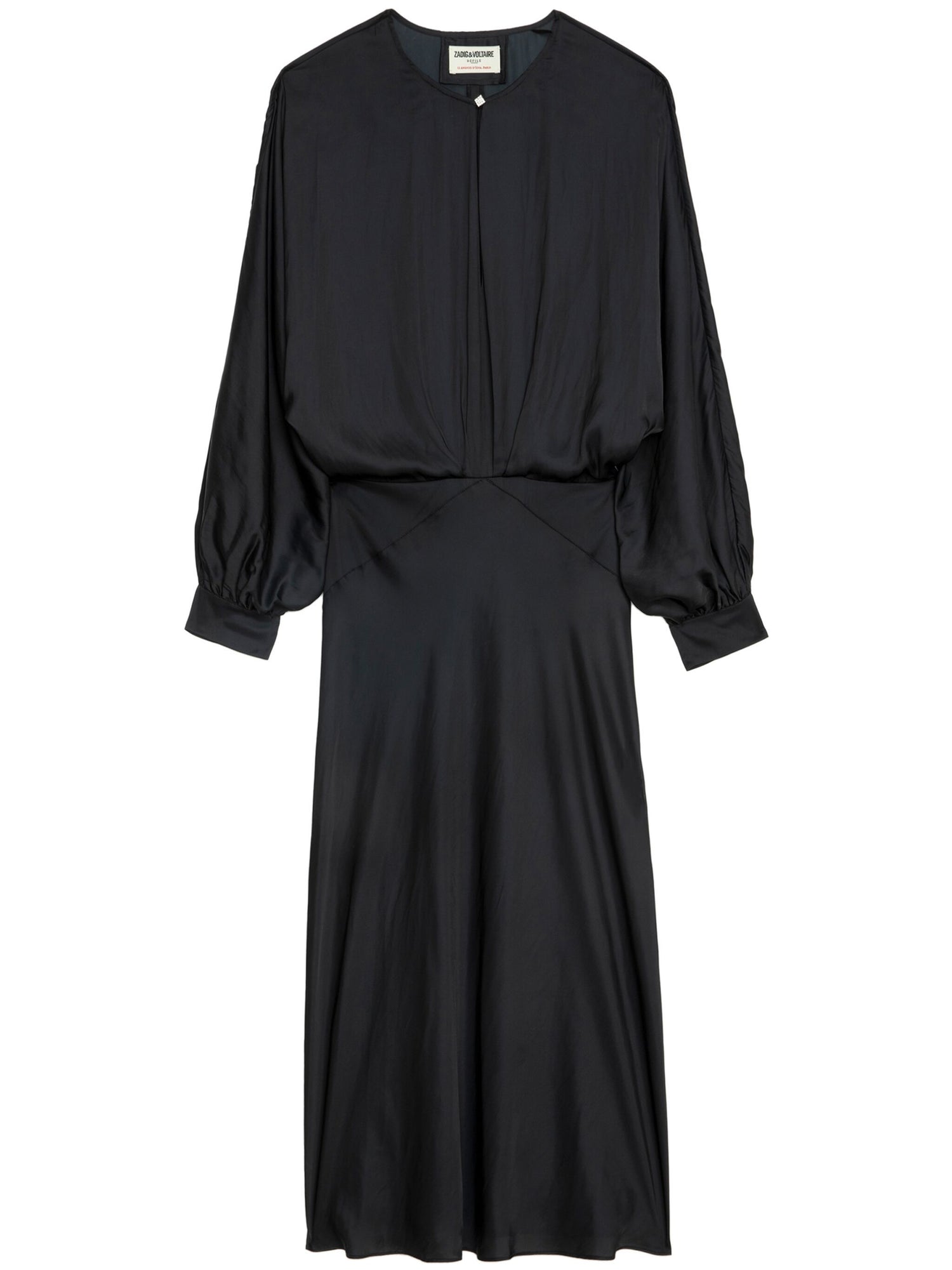 Ruiko satin dress, black